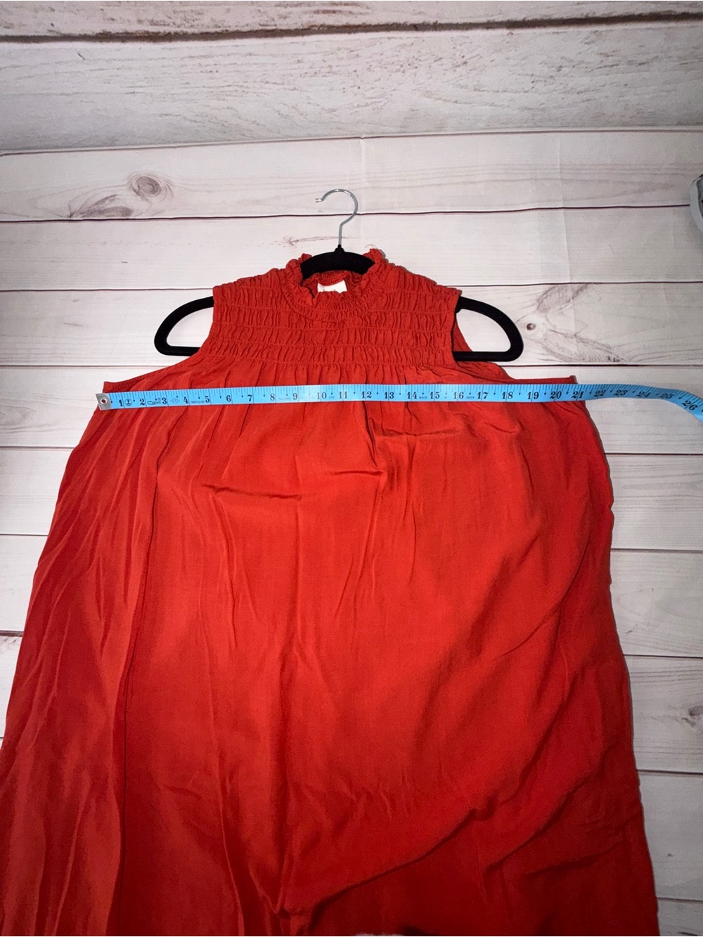 a new day Sleeveless Smocked Neck Maxi Dress - Red Orange Size Small - Picture 5 of 8